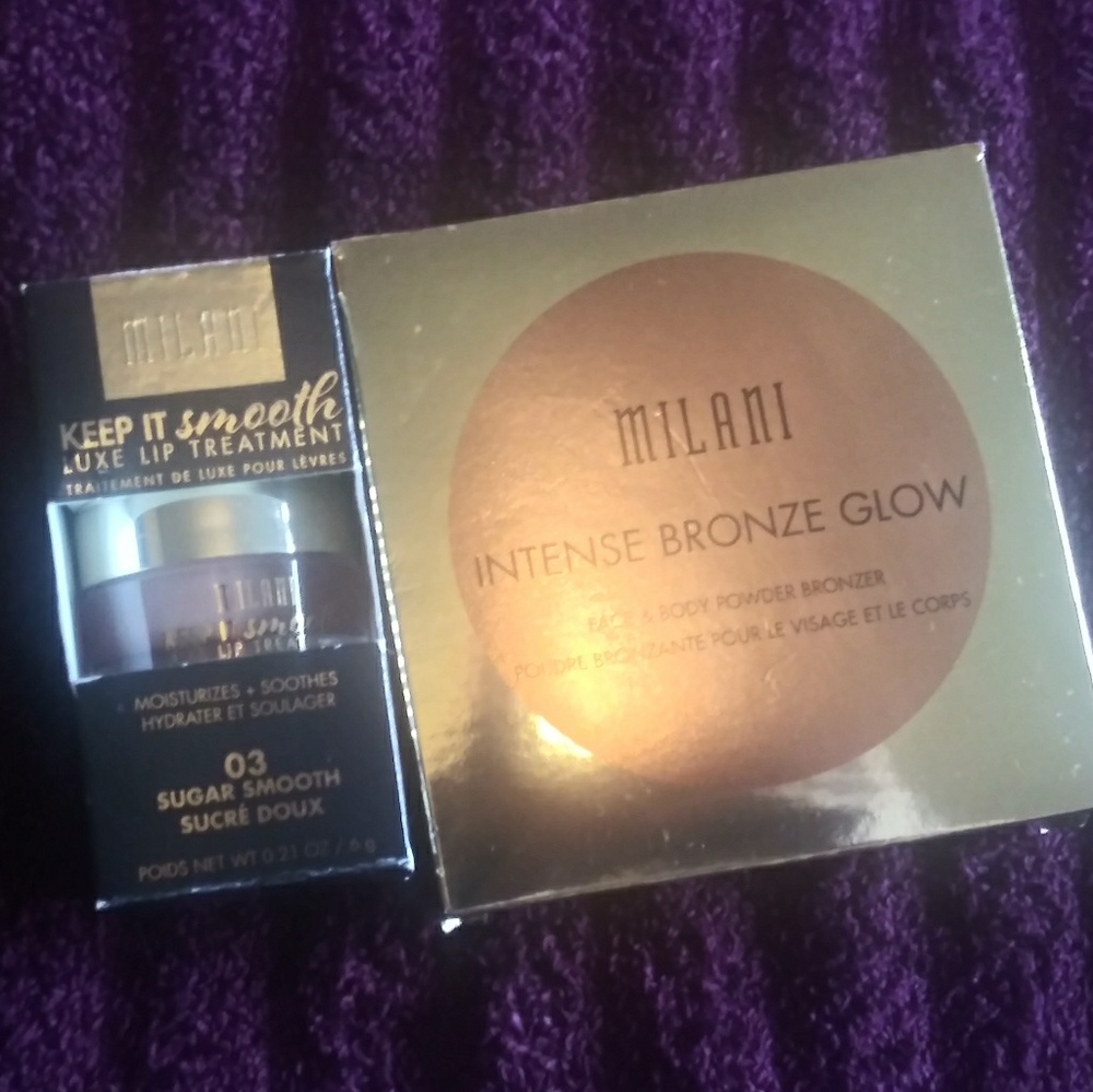 Milani intense bronze glow and lip teatment🌞